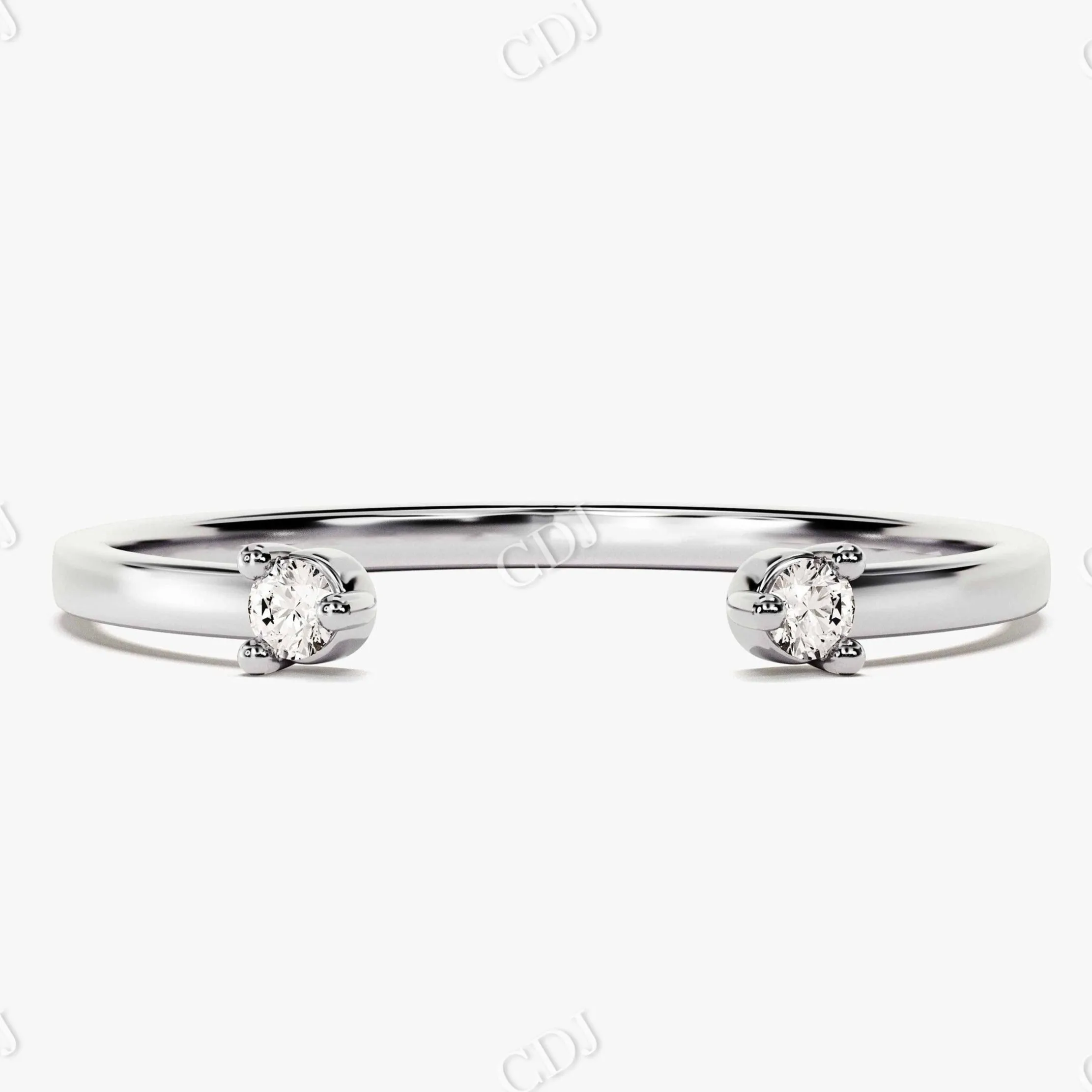 0.06CTW Open Cuff Lab Grown Wedding Band