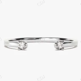 0.06CTW Open Cuff Lab Grown Wedding Band