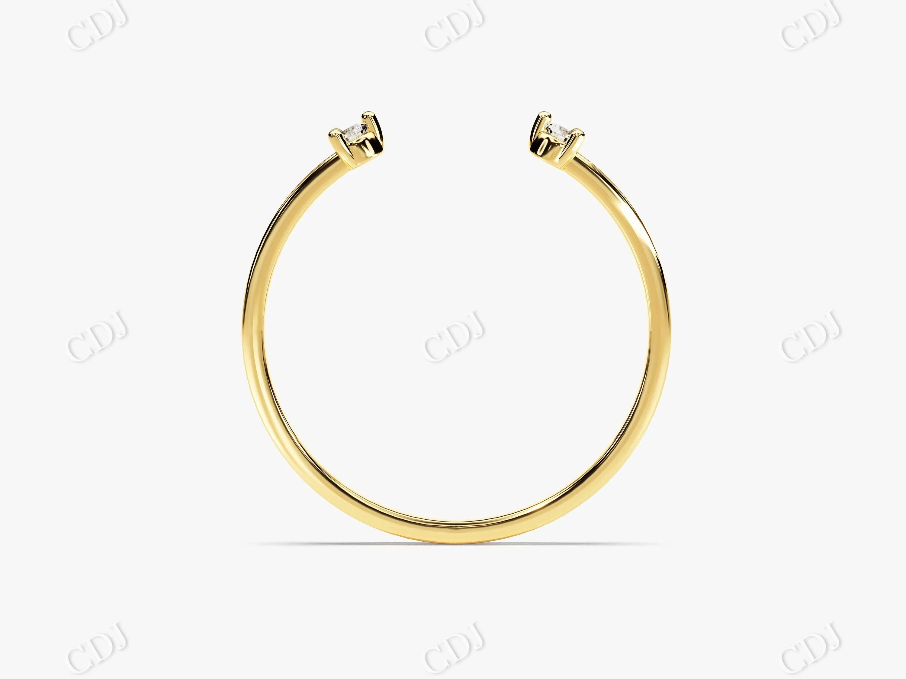 0.06CTW Open Cuff Lab Grown Wedding Band