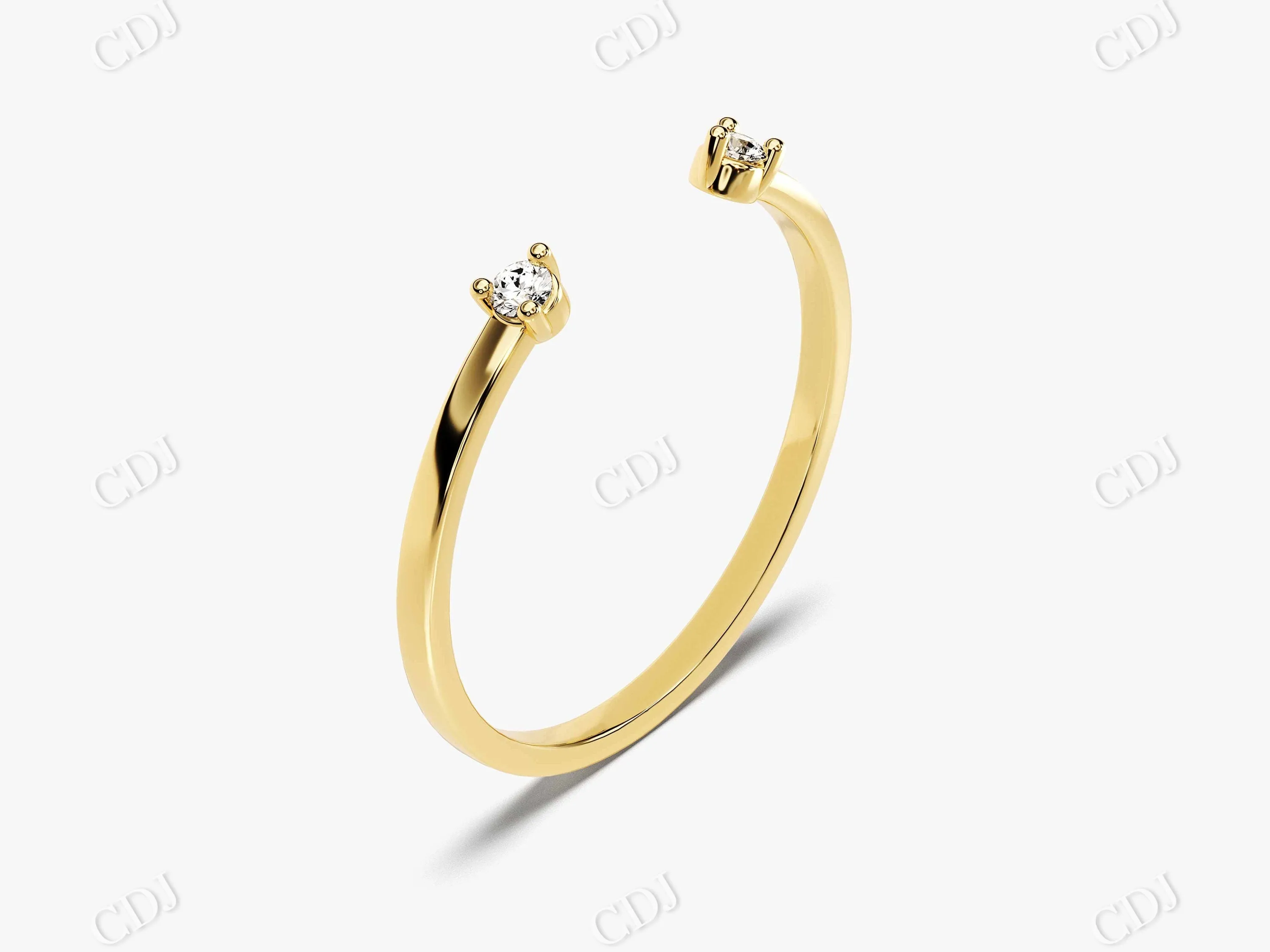 0.06CTW Open Cuff Lab Grown Wedding Band
