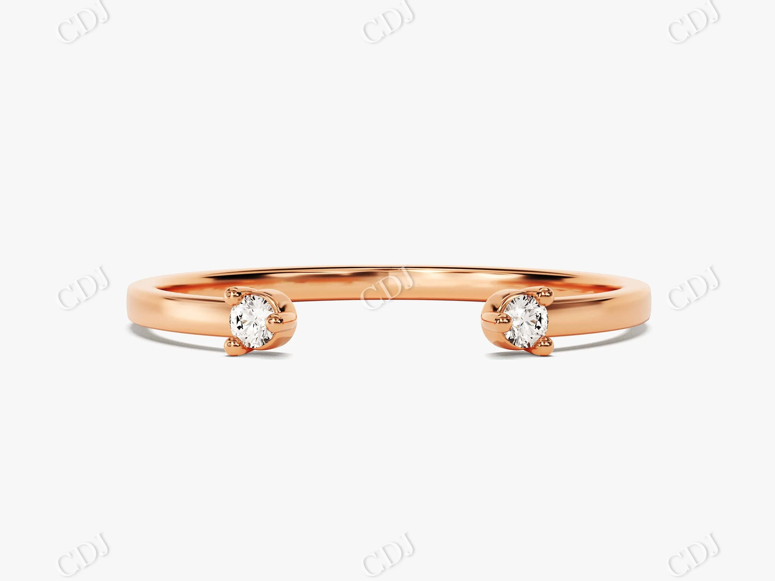 0.06CTW Open Cuff Lab Grown Wedding Band