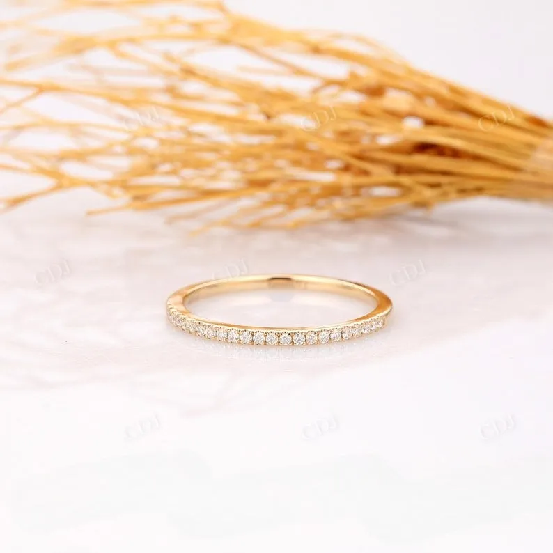 0.15CTW Half Eternity Pave Set Natural Diamond Wedding Band