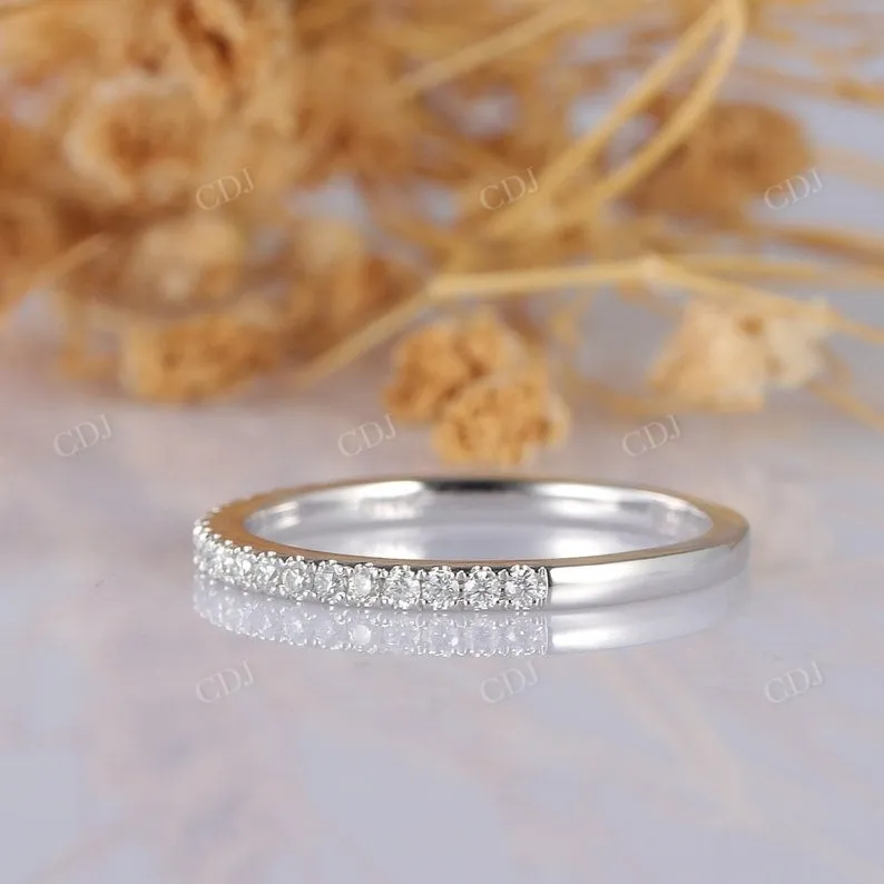 0.15CTW Half Eternity Pave Set Natural Diamond Wedding Band