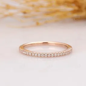 0.15CTW Half Eternity Pave Set Natural Diamond Wedding Band