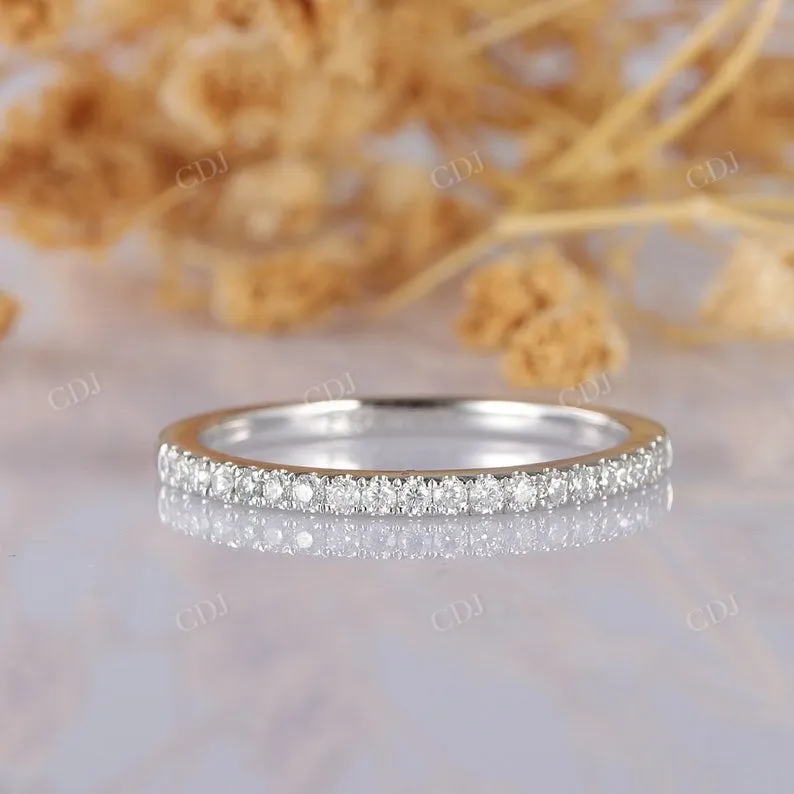 0.15CTW Half Eternity Pave Set Natural Diamond Wedding Band