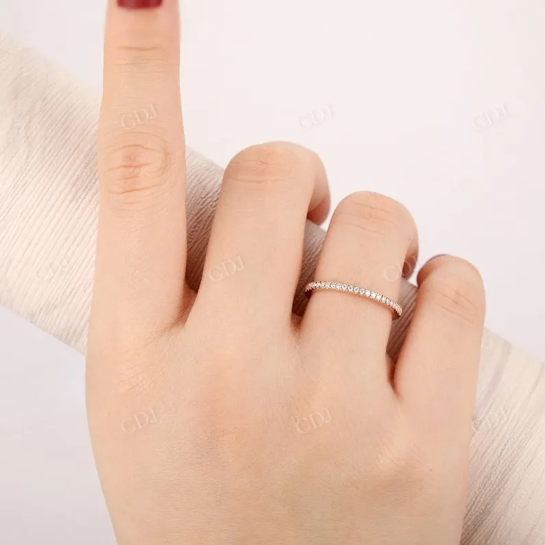 0.15CTW Half Eternity Pave Set Natural Diamond Wedding Band