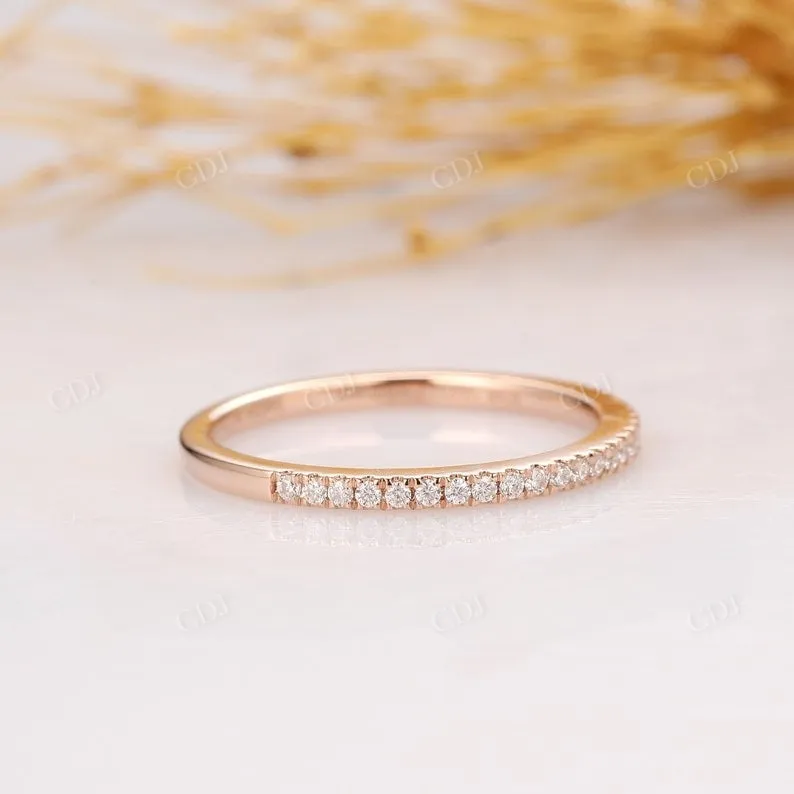 0.15CTW Half Eternity Pave Set Natural Diamond Wedding Band