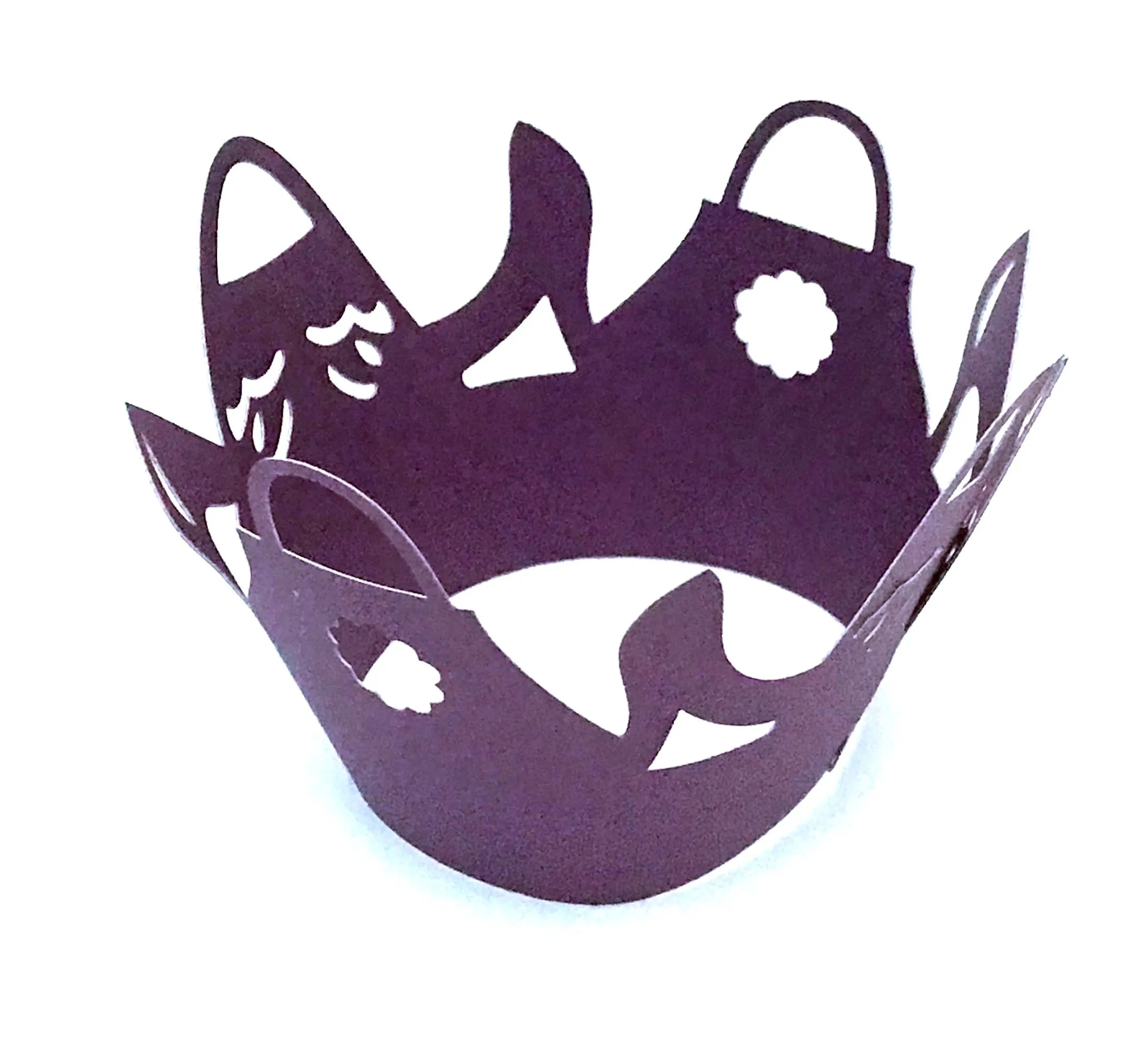 12 pcs Dark Purple High Heels Purse Cupcake Wrappers