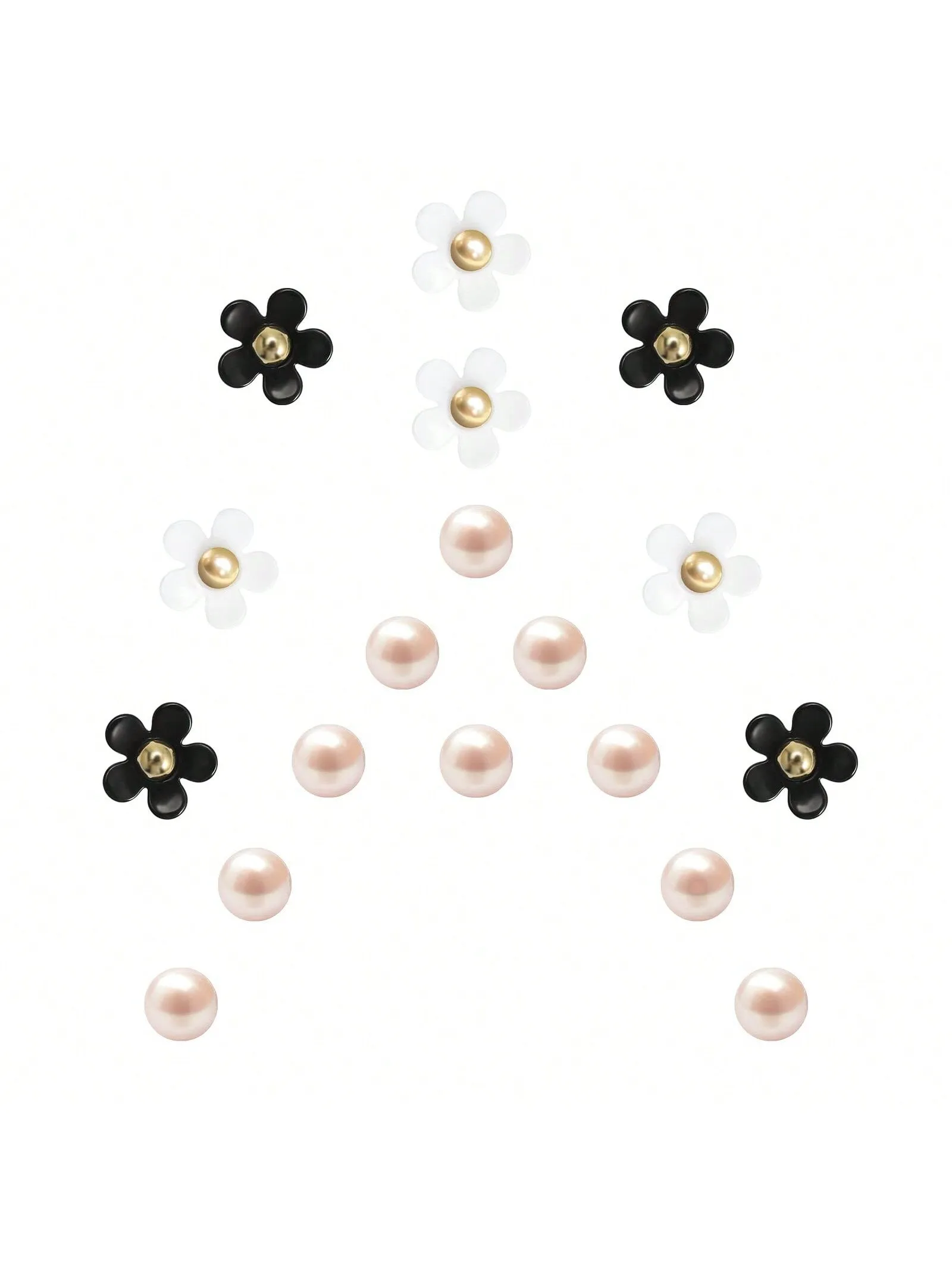 18pcs DIY Cute Daisy Flower & Pearl Decoration For Women's Sandals And Sneakers