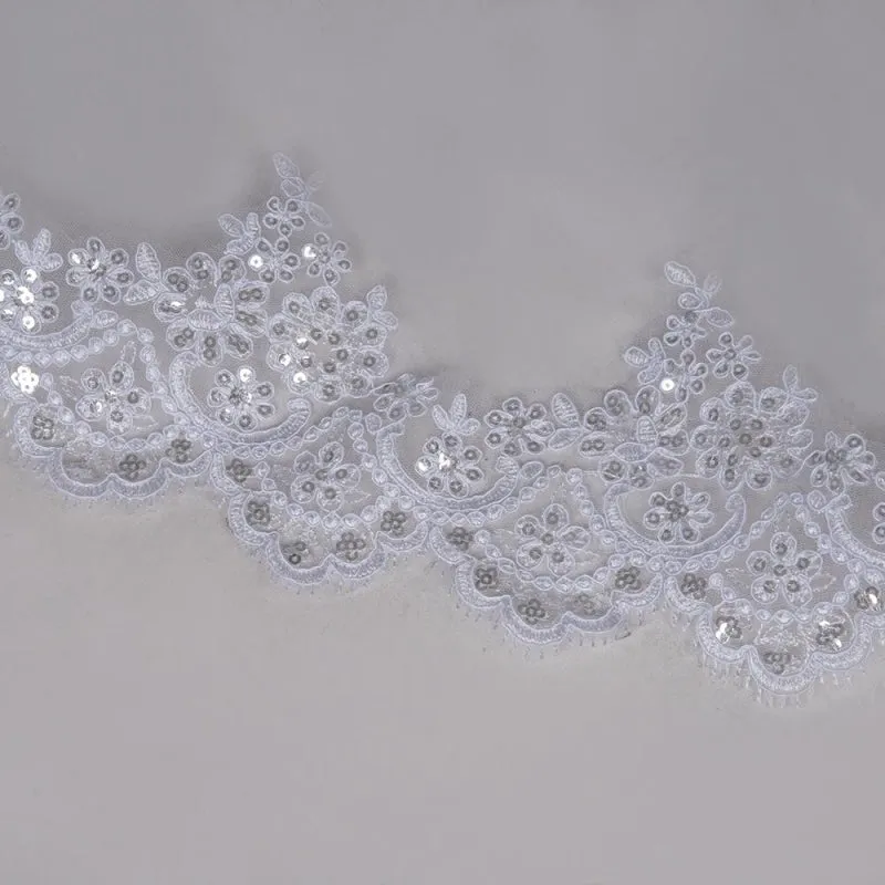 3M Lace Edge Chapel Long  with Comb Wedding Veils | Bridelily
