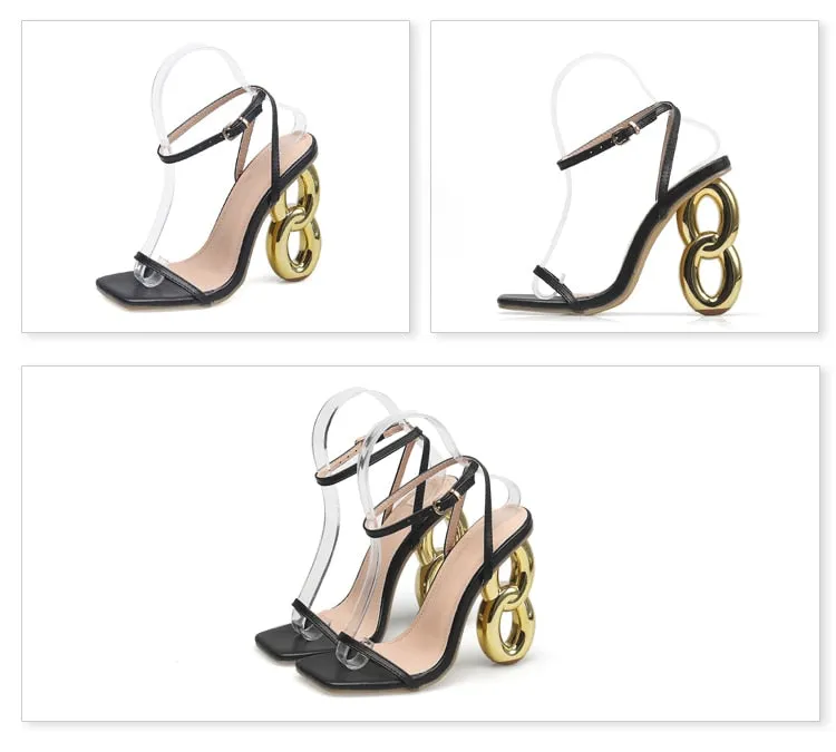 88 Open Toe Fretwork High Heels