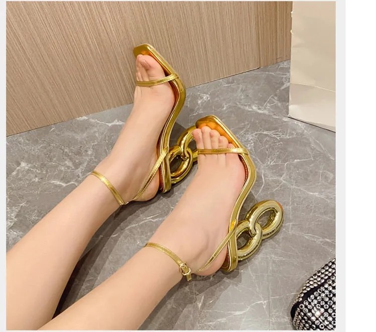 88 Open Toe Fretwork High Heels