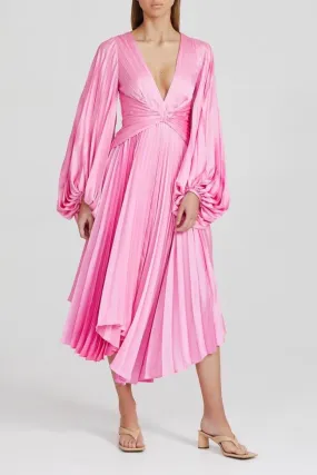 Acler Palms Pleat Dress - Confetti Pink