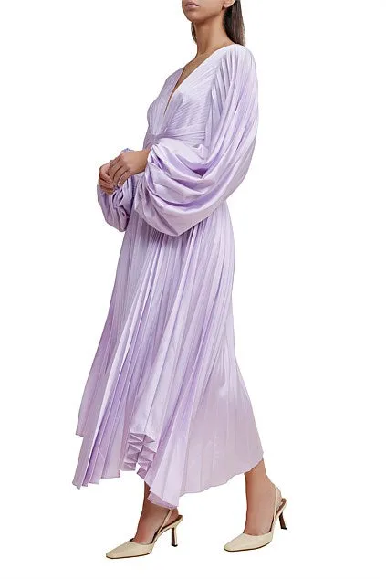 Acler Palms Pleat Dress - Lilac
