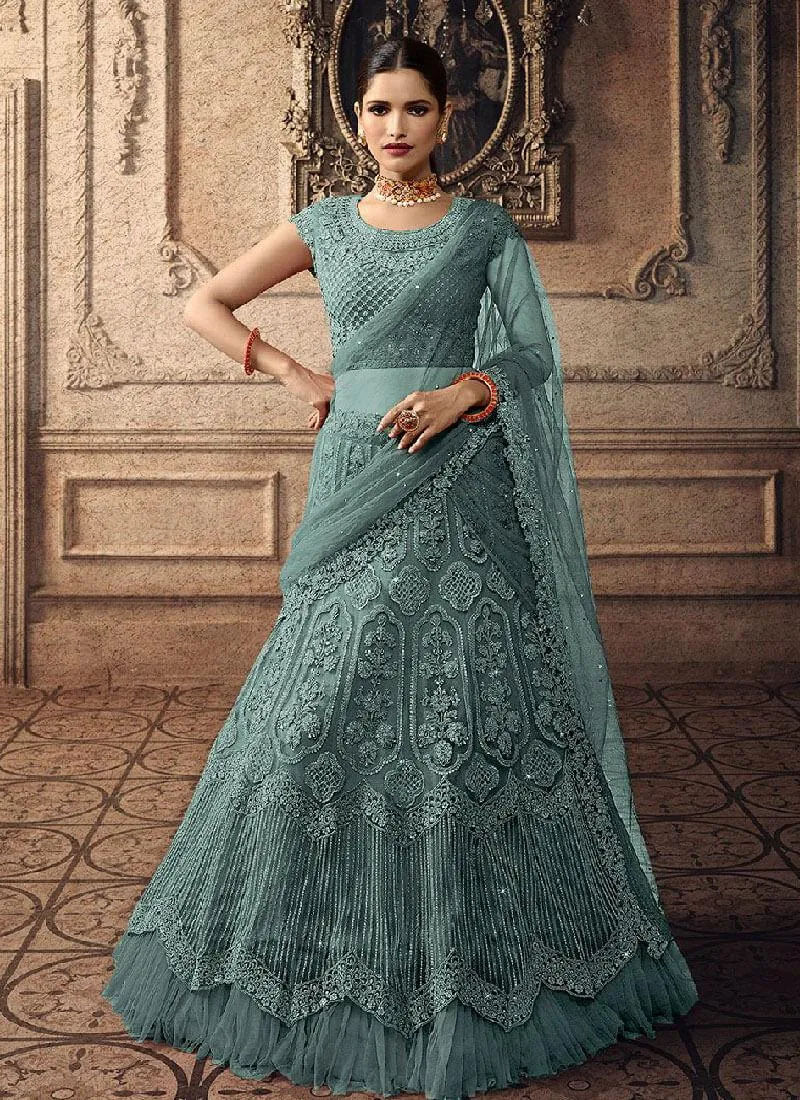 Admirable Green Color With Soft Net Base Lehenga Choli