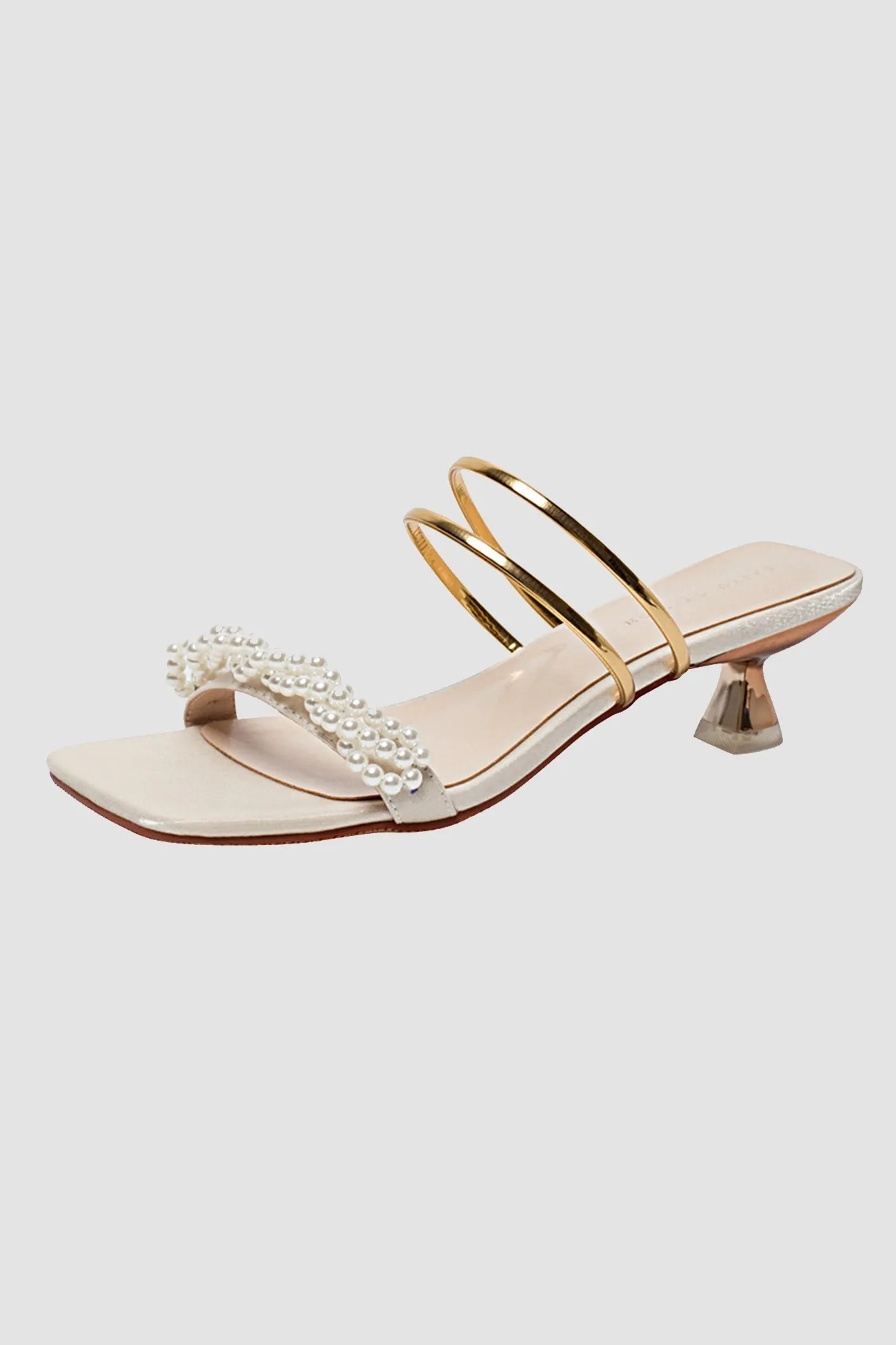 Amozae-Gentle Pearl Mid-heel Sandals