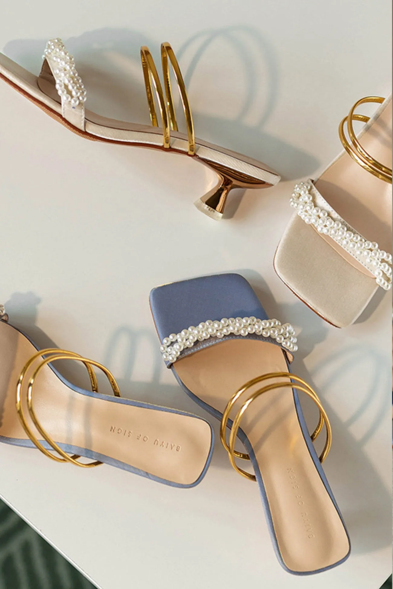 Amozae-Gentle Pearl Mid-heel Sandals