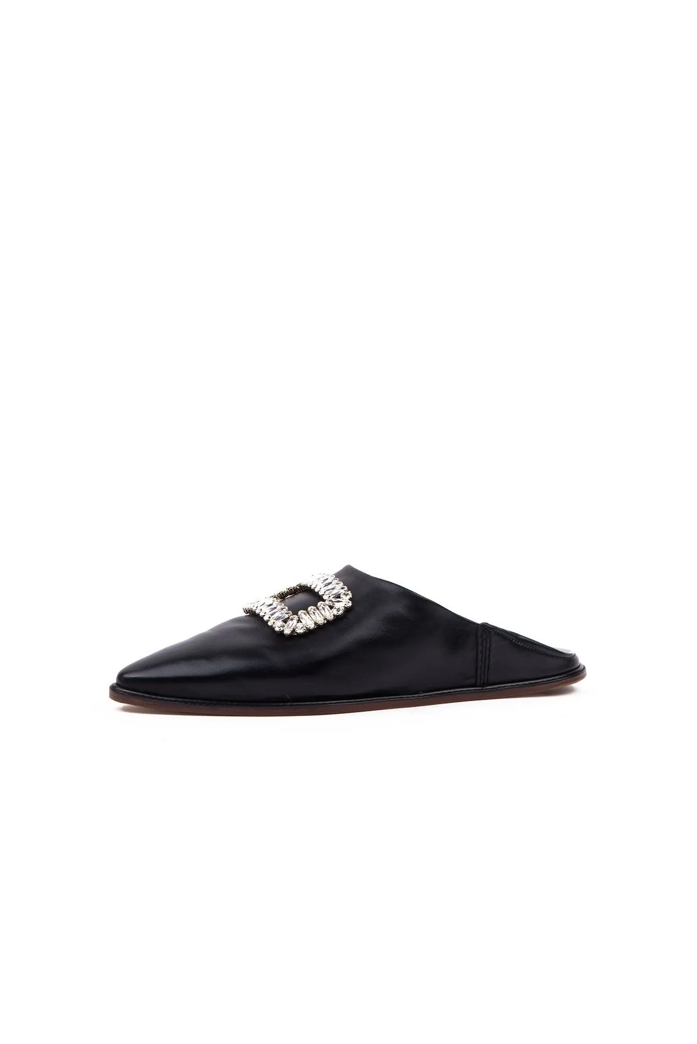 Bab' Viv' Strass Buckle Flat - Black