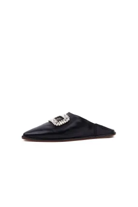 Bab' Viv' Strass Buckle Flat - Black