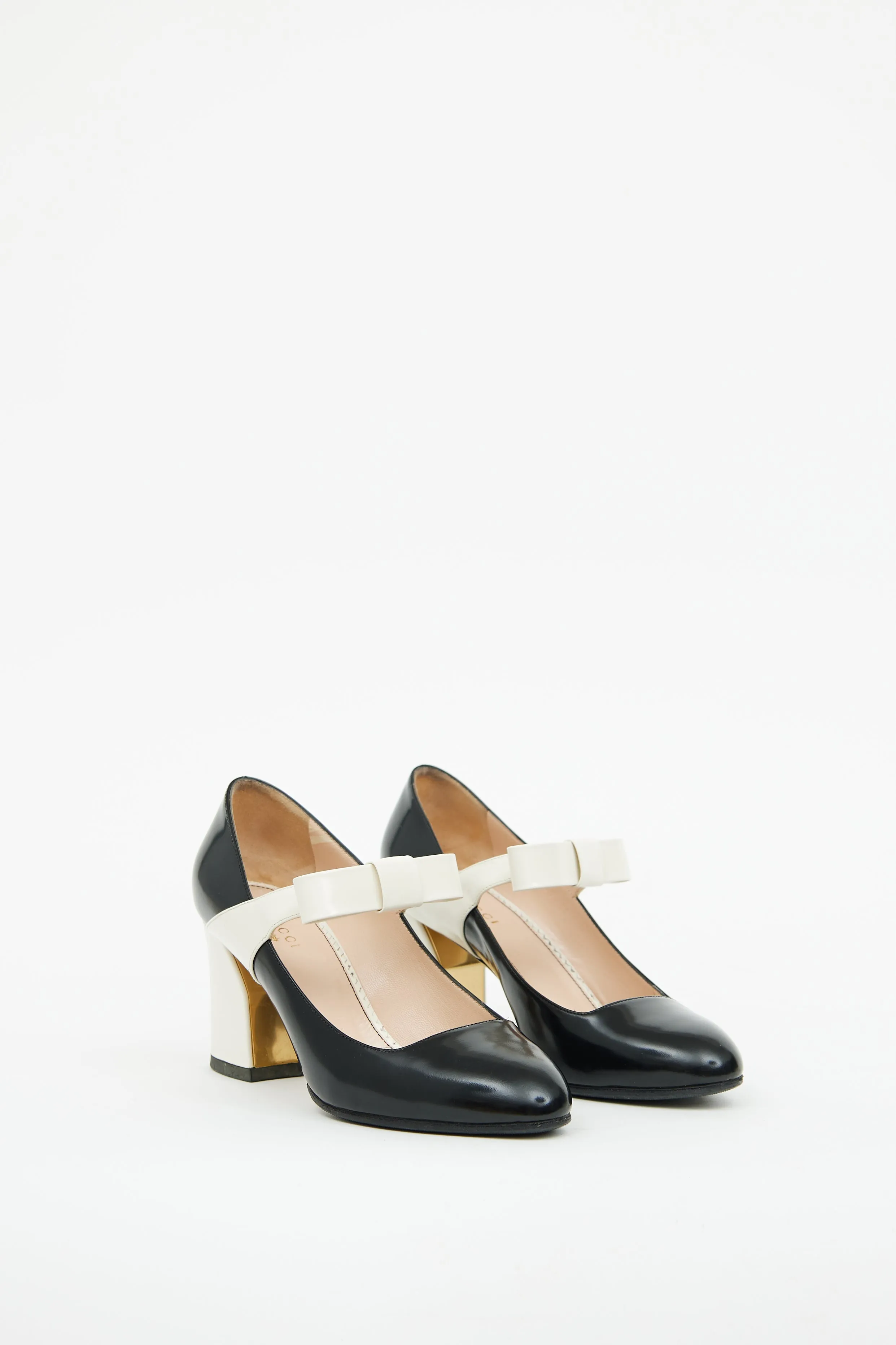 Black & White Nimue Bow Mary Jane