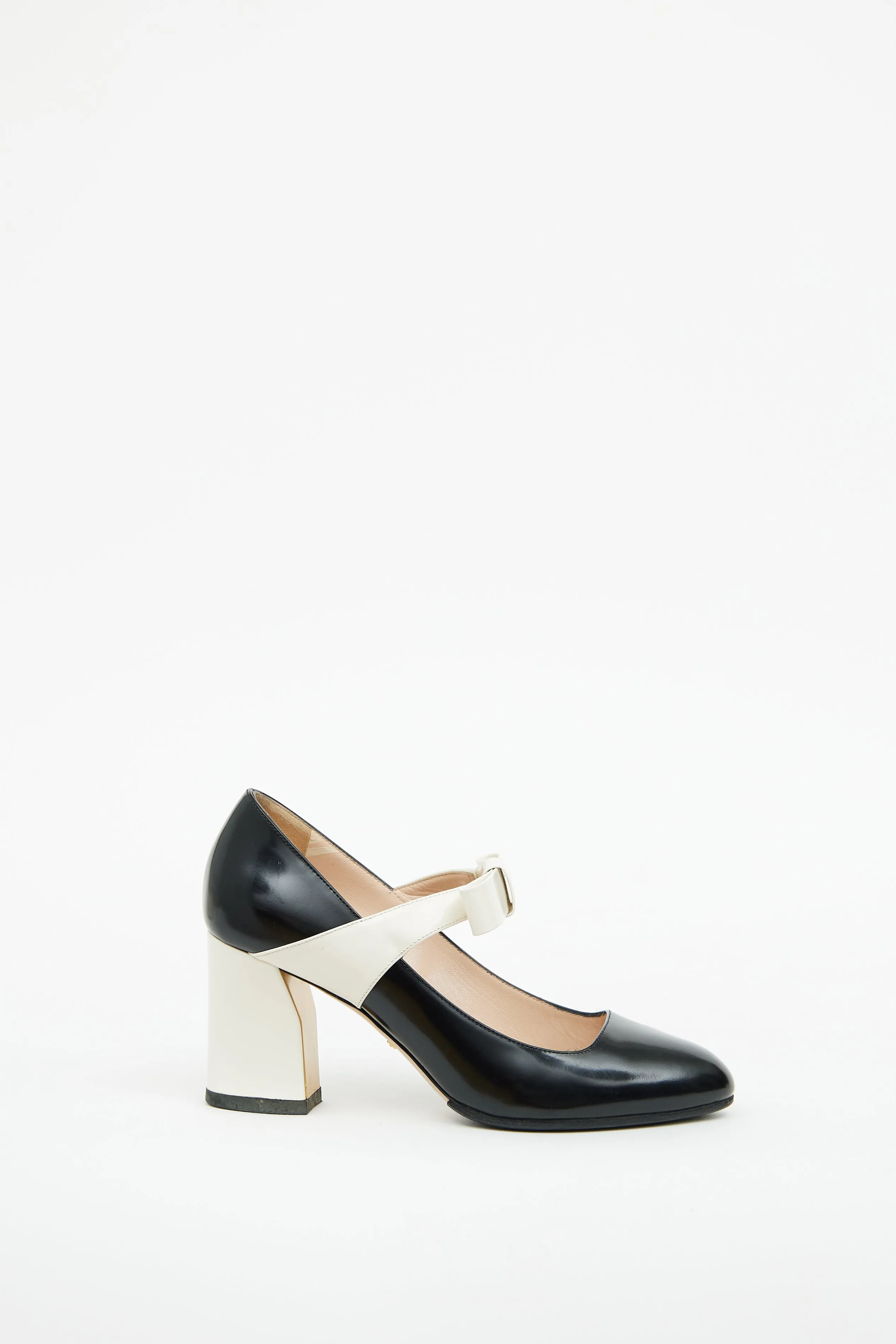 Black & White Nimue Bow Mary Jane