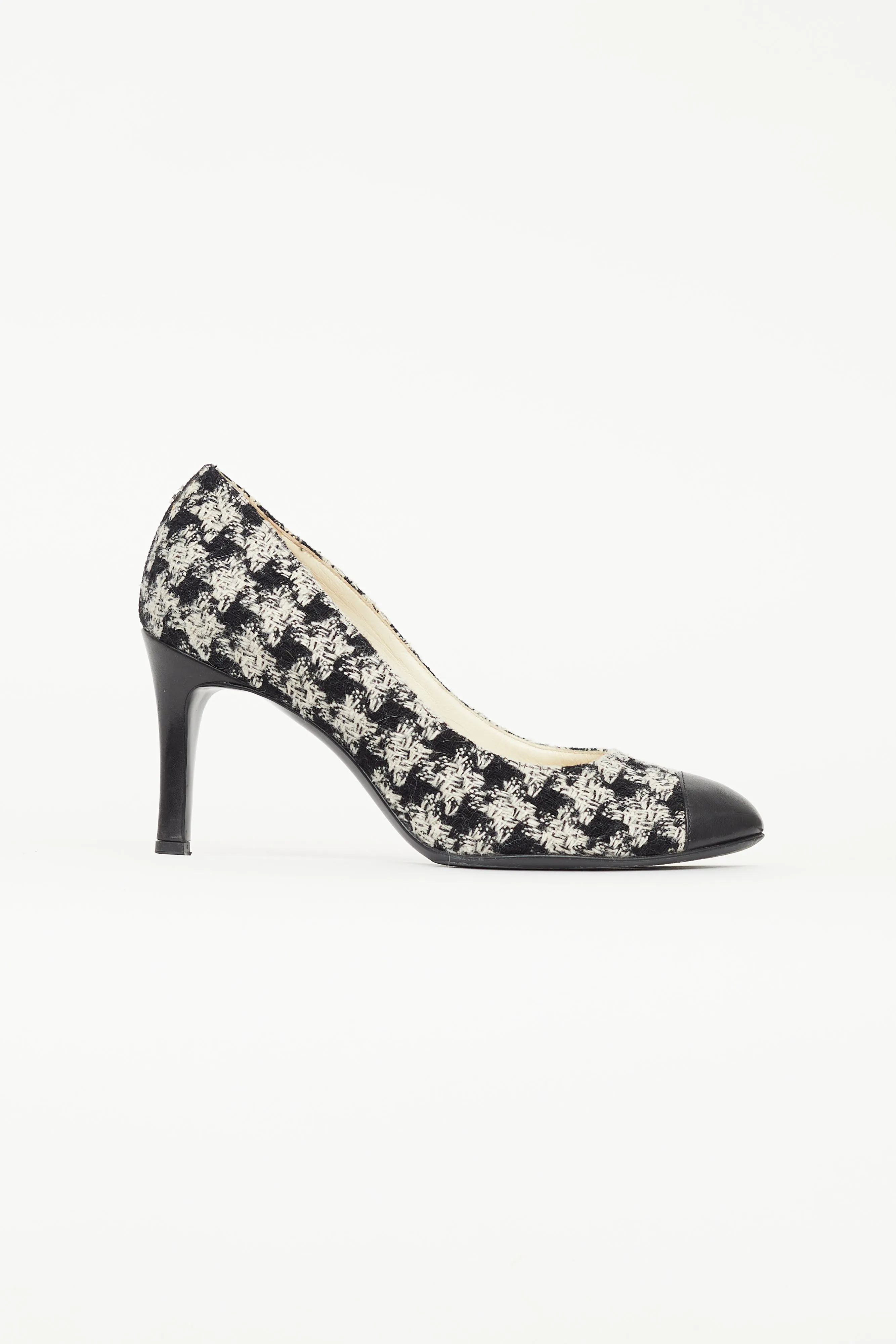 Black & White Tweed Heel