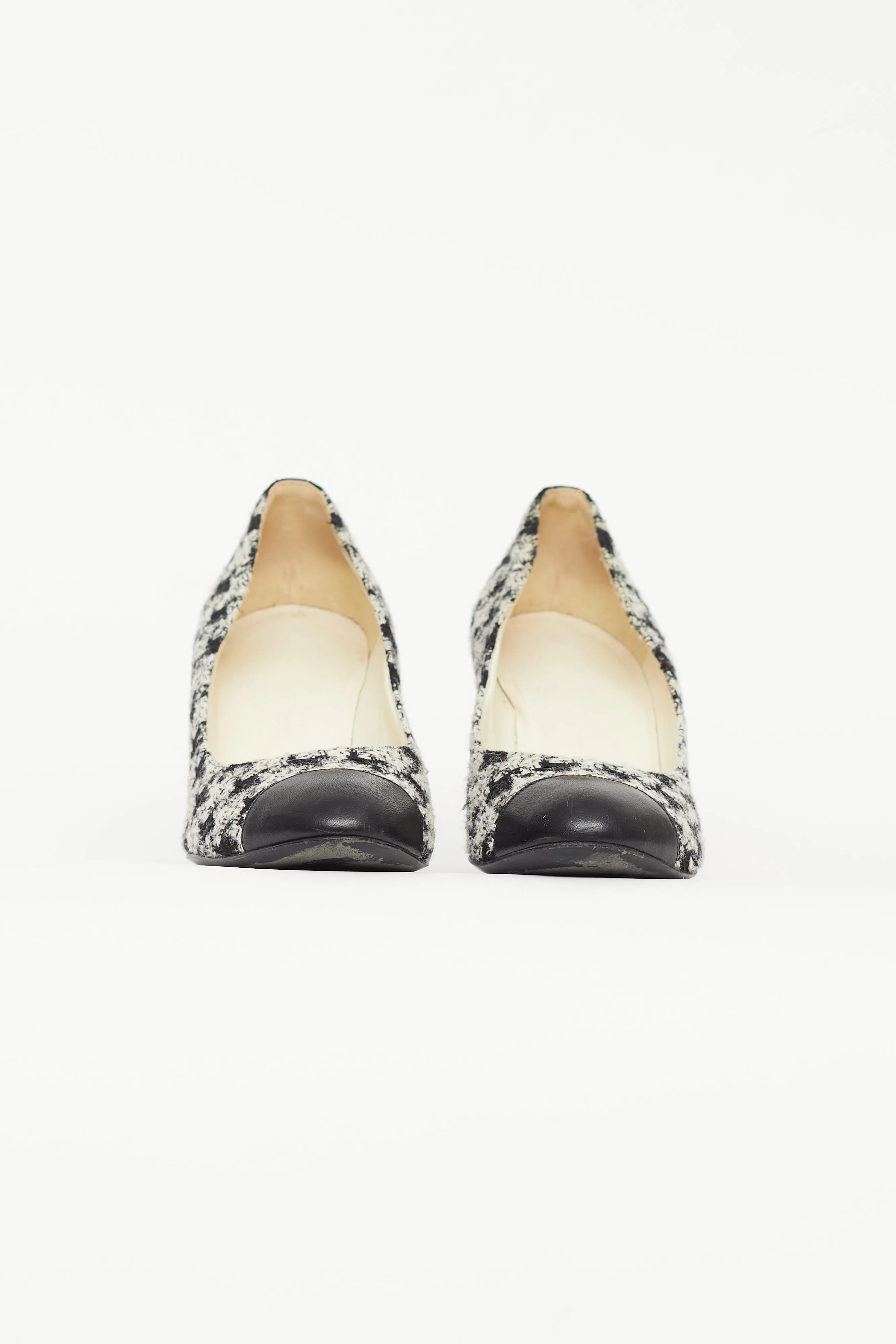 Black & White Tweed Heel