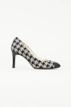 Black & White Tweed Heel