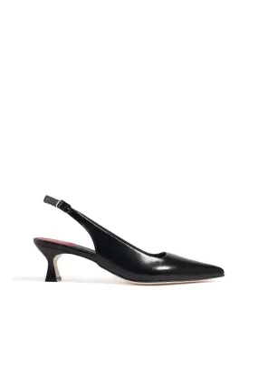 BLACK ROSE SLINGBACK HEELS
