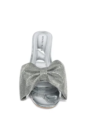 BOWTON-SILVER FLAT SANDAL