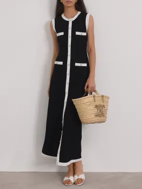 Carlton Contrast Maxi Dress | Black & White