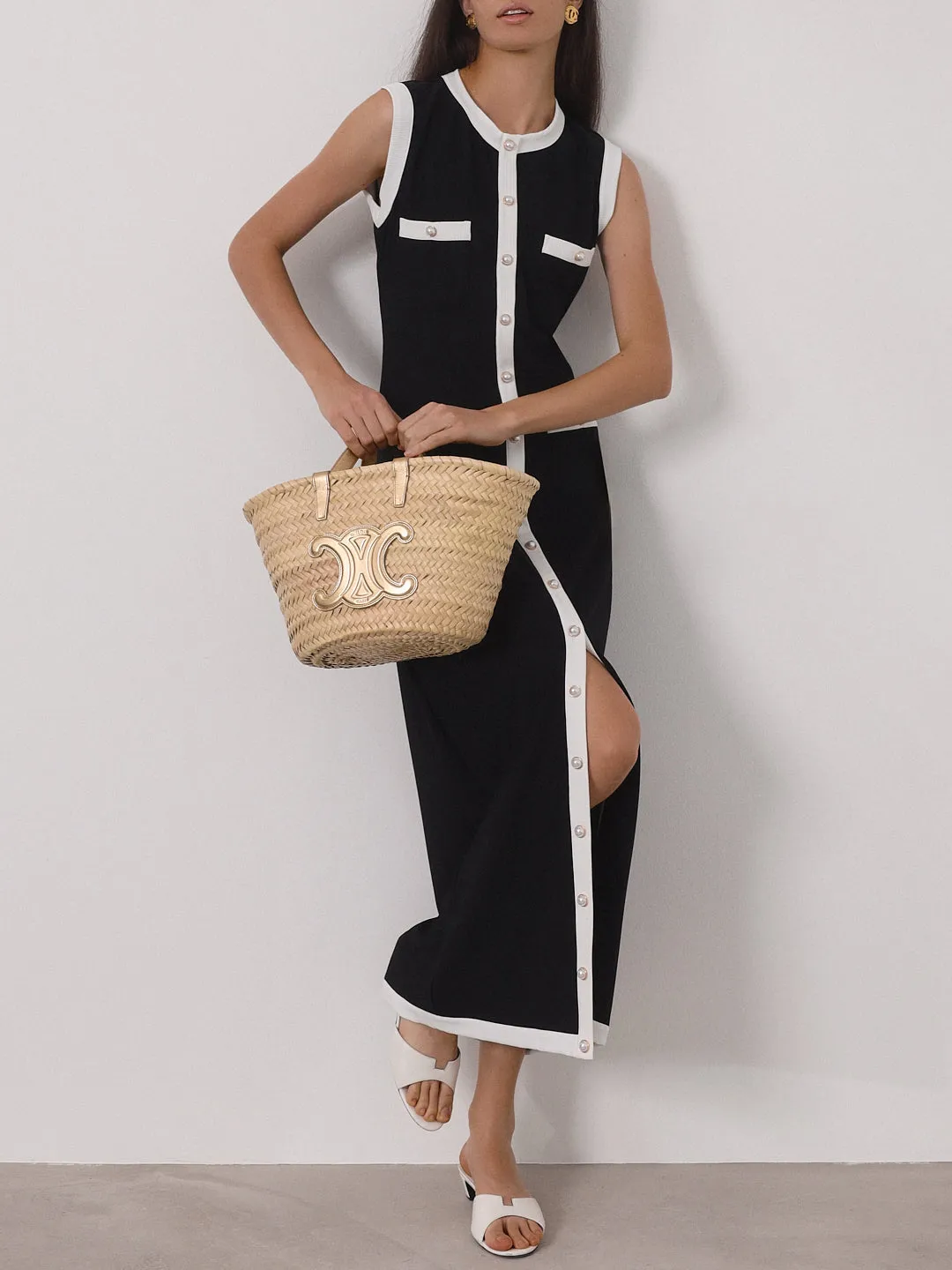 Carlton Contrast Maxi Dress | Black & White