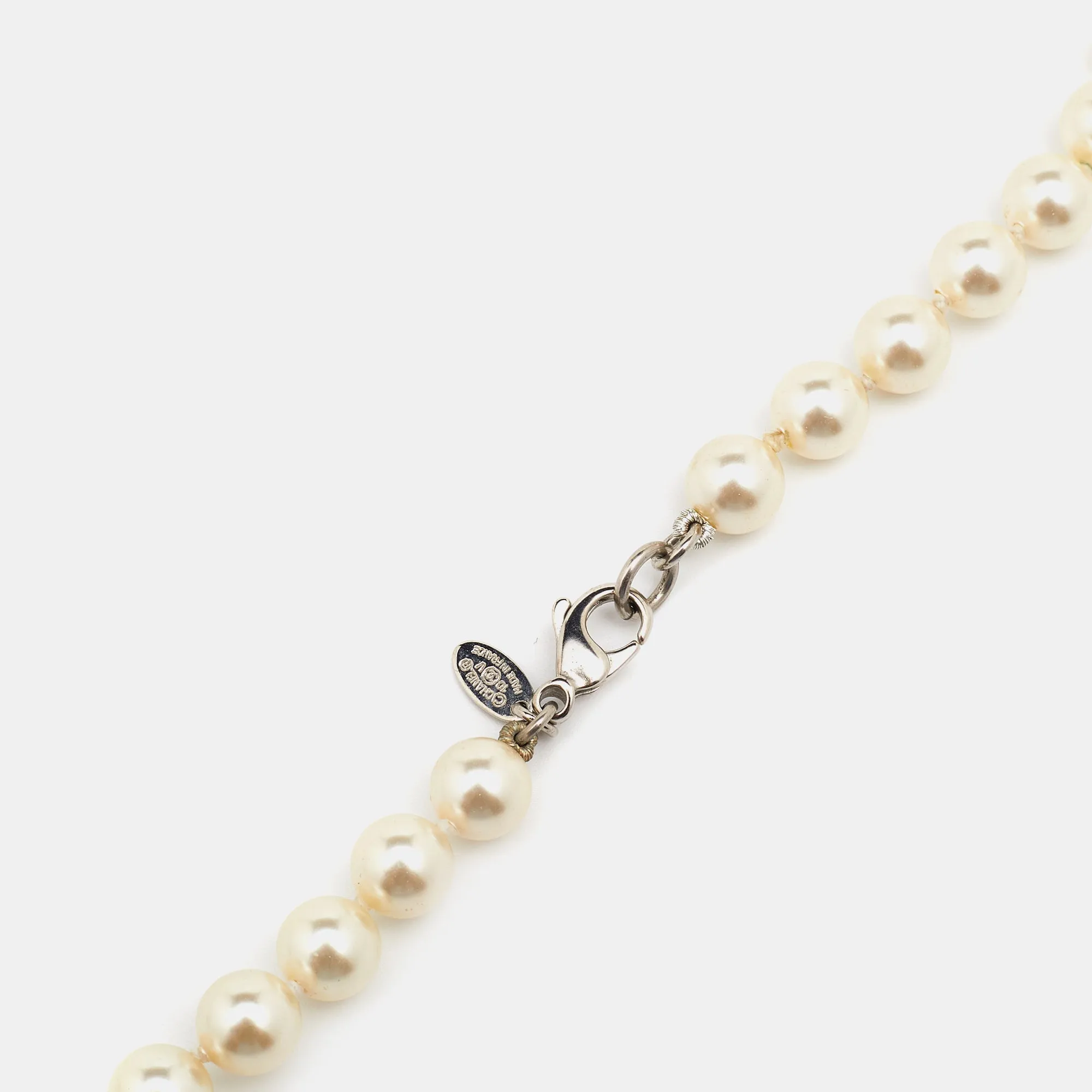 Chanel CC Faux Pearl Double Strand Necklace