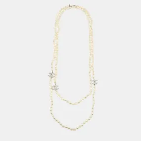 Chanel CC Faux Pearl Double Strand Necklace