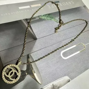 Chanel Gold-Tone CC Logo Pearl Pendant Necklace