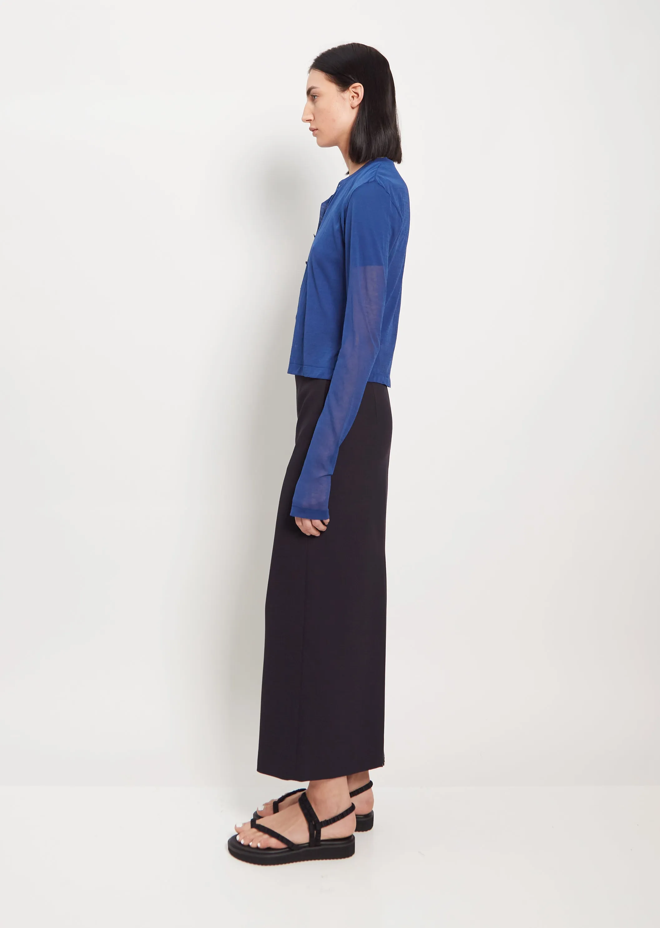 Cotton Gauze Cardigan — Blue