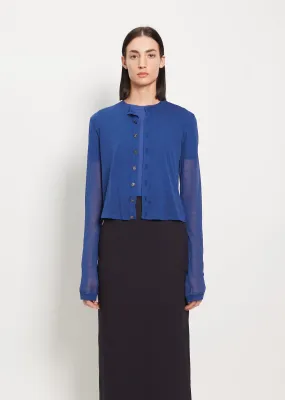 Cotton Gauze Cardigan — Blue