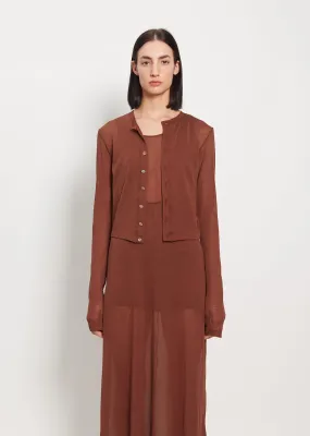 Cotton Gauze Cardigan — Brown