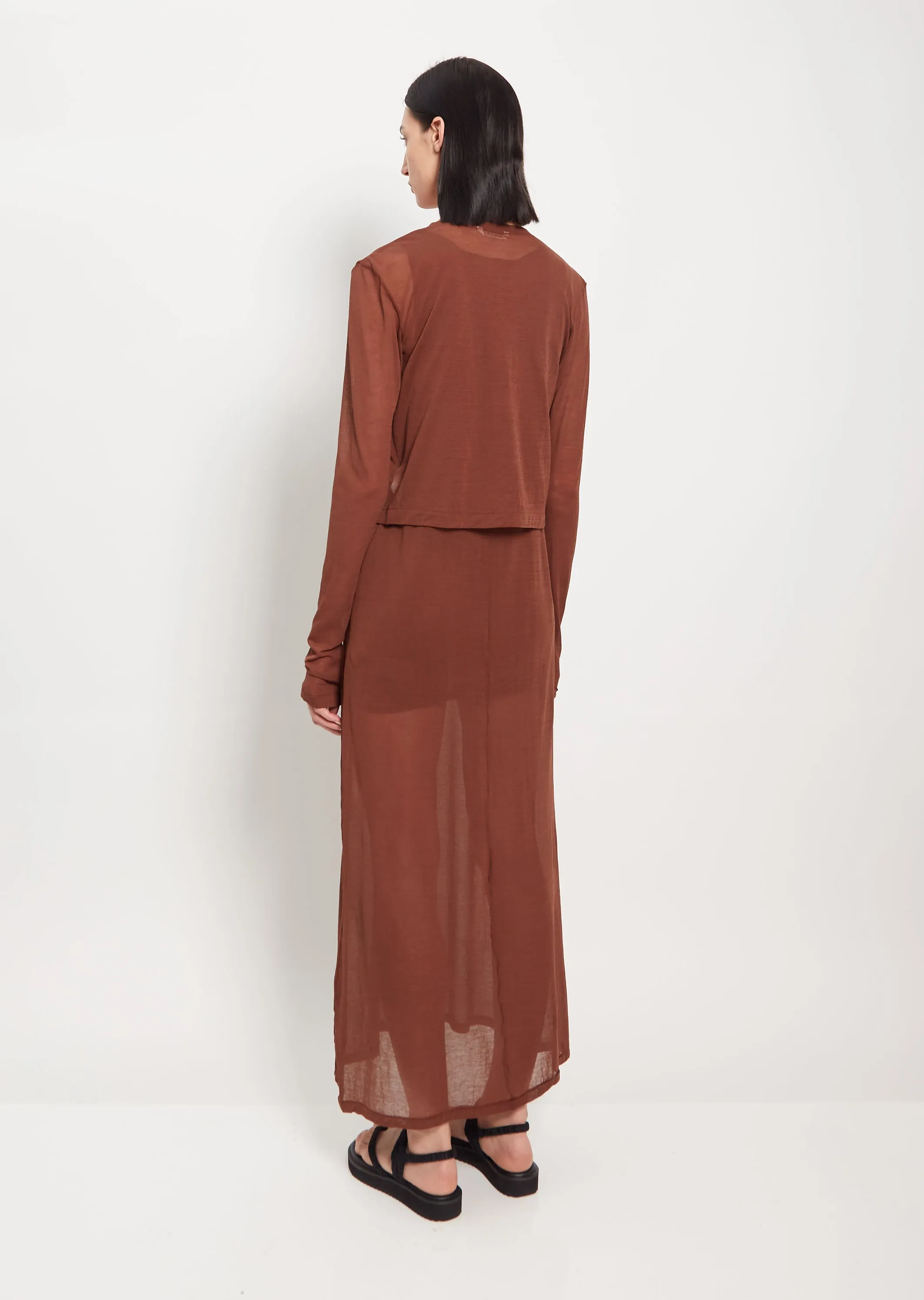 Cotton Gauze Cardigan — Brown