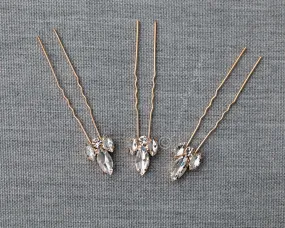 Crystal Wedding Hair Pin Set in Gold