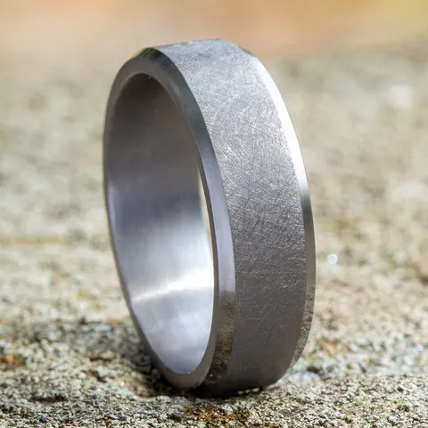 Designer 7mm Tantalum Swirl Finish Beveled Edge