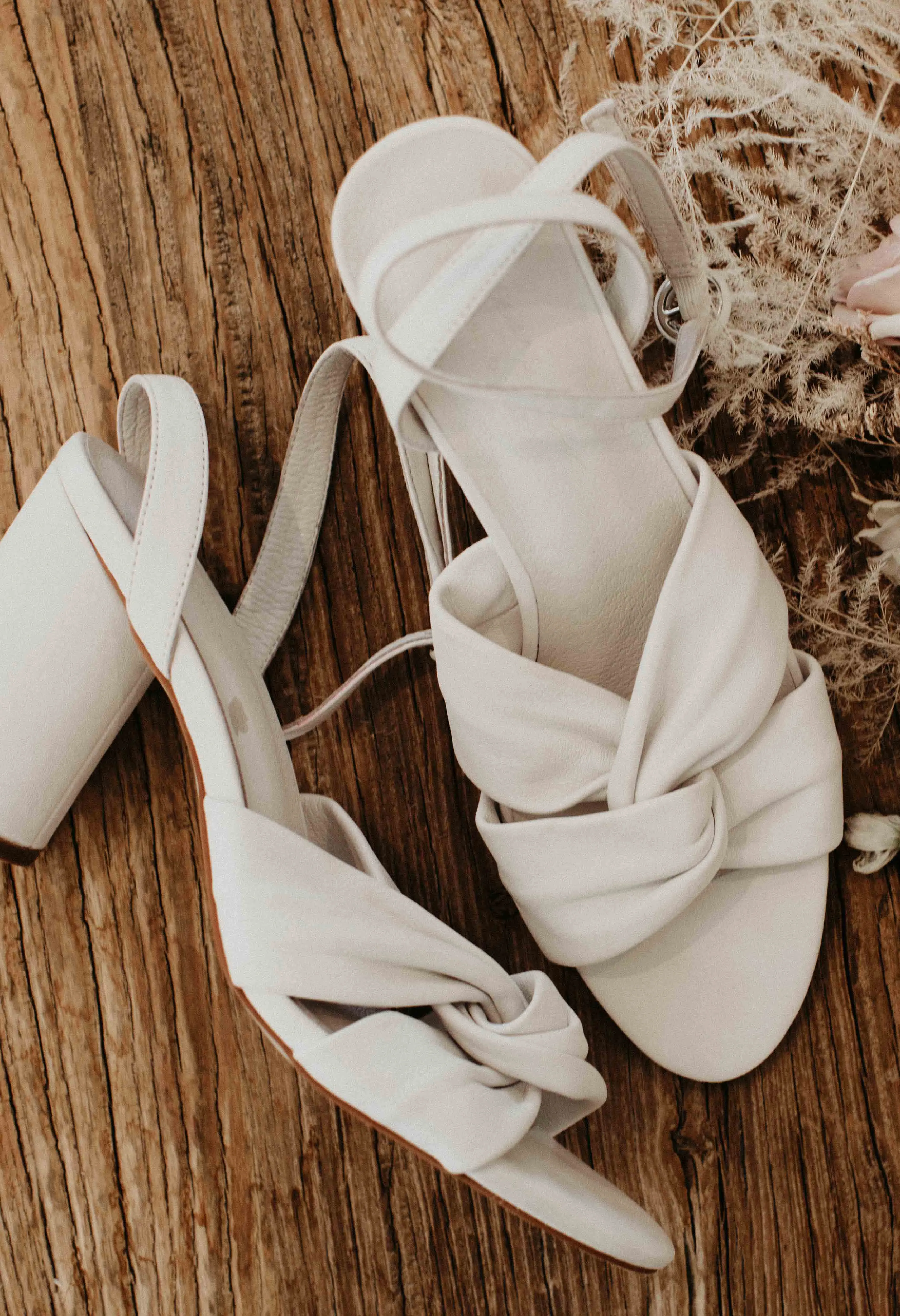 Elegant Ivory Leather Destiny Wedding Sandals