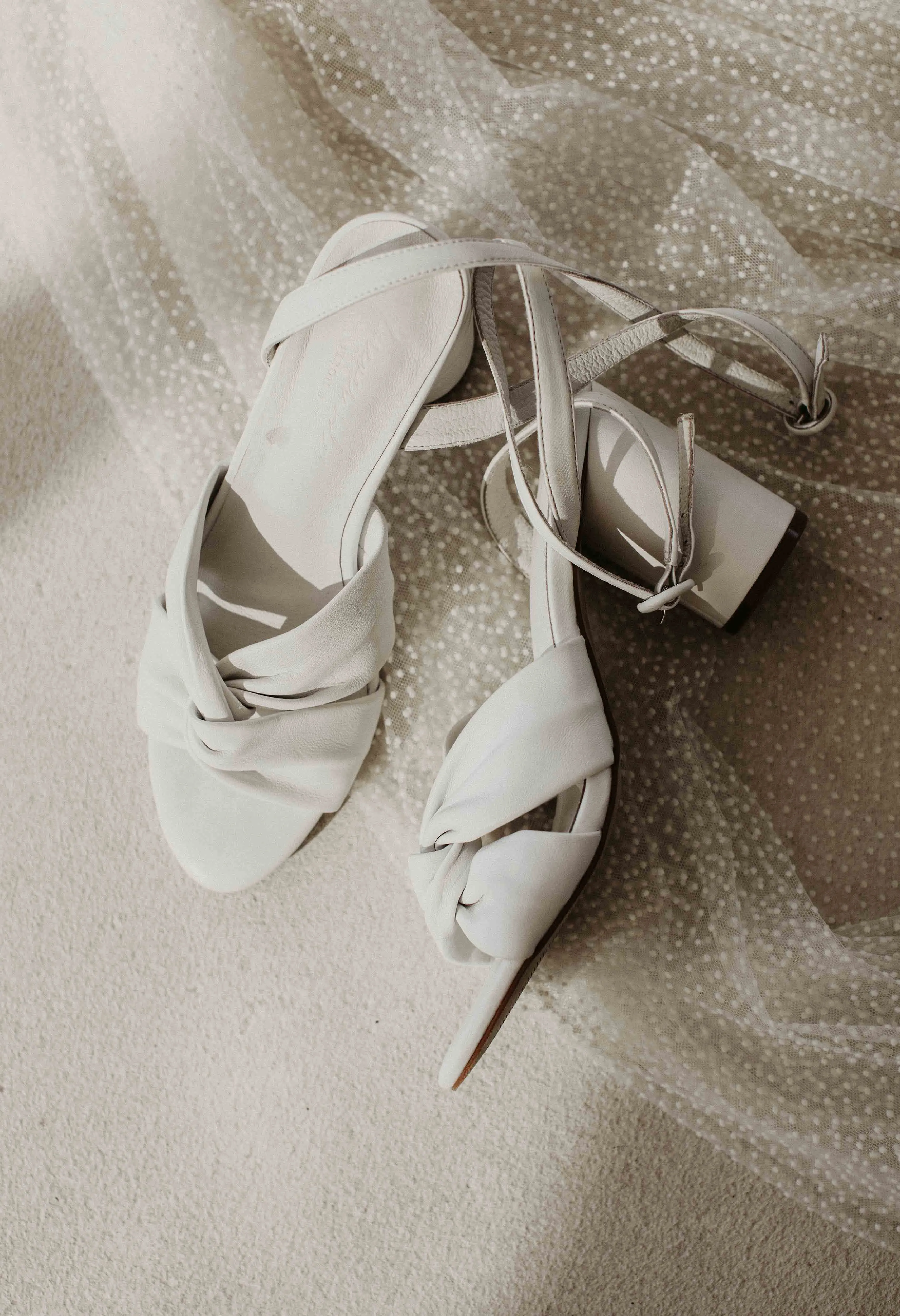 Elegant Ivory Leather Destiny Wedding Sandals