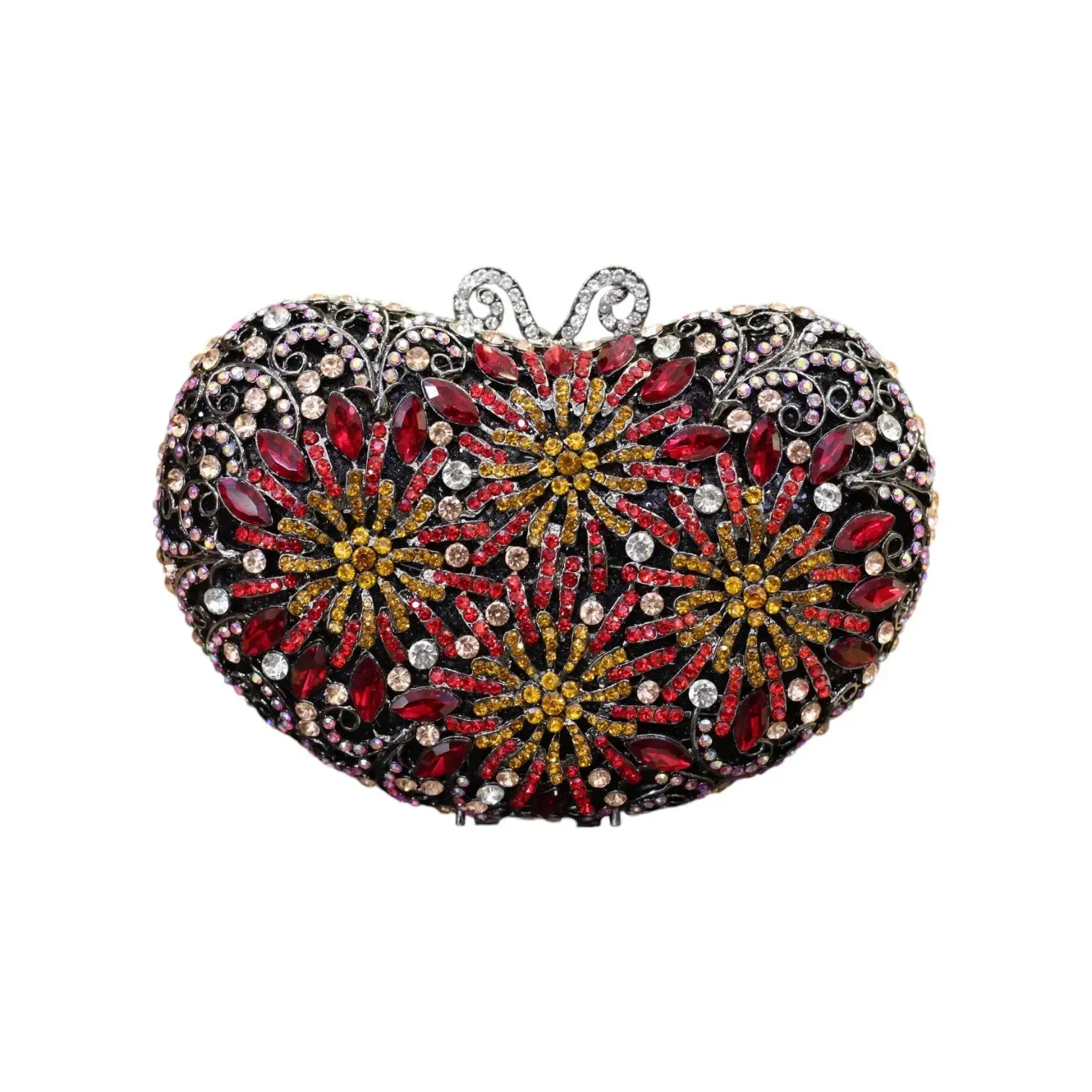 Embellished Heart-Shaped Clutch