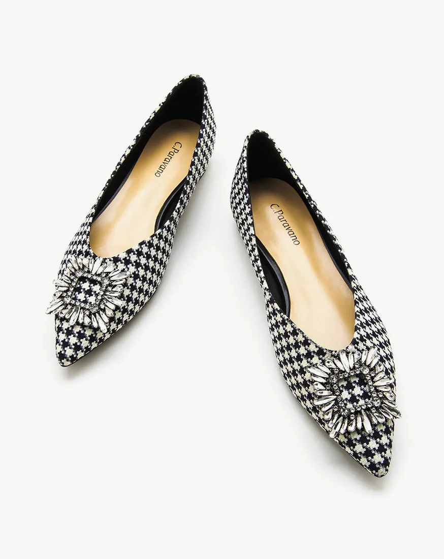Embellished Tweed Flats Houndstooth