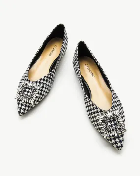 Embellished Tweed Flats Houndstooth