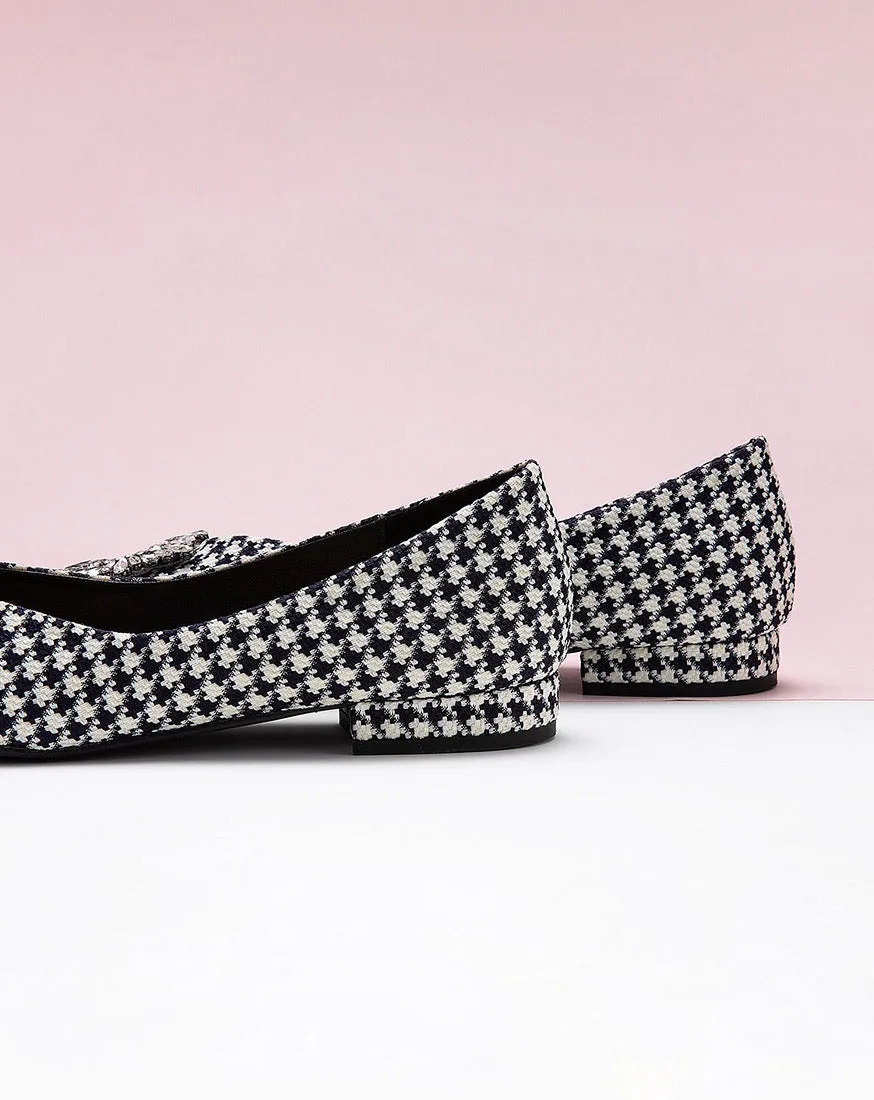 Embellished Tweed Flats Houndstooth