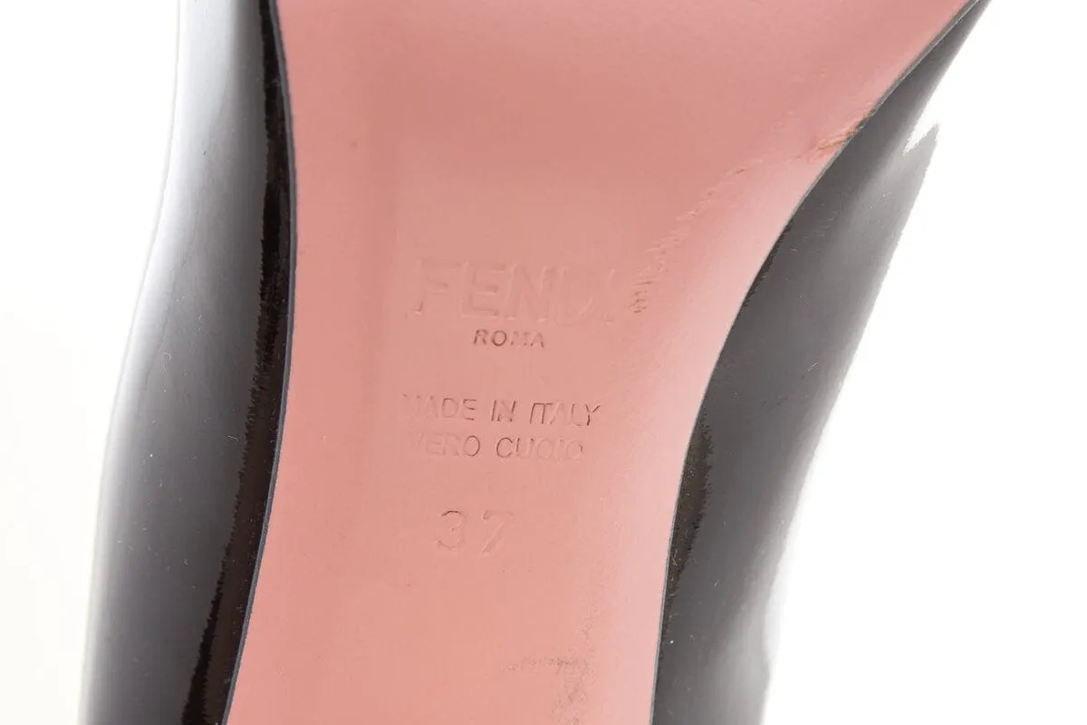 Fendi Black & White Patent Heels SZ 37