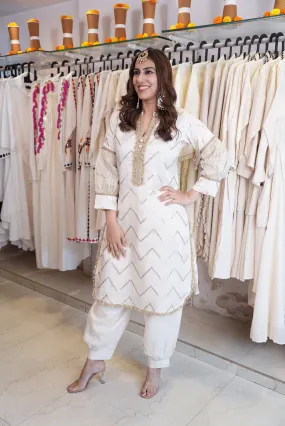 Festive White Pathani Set