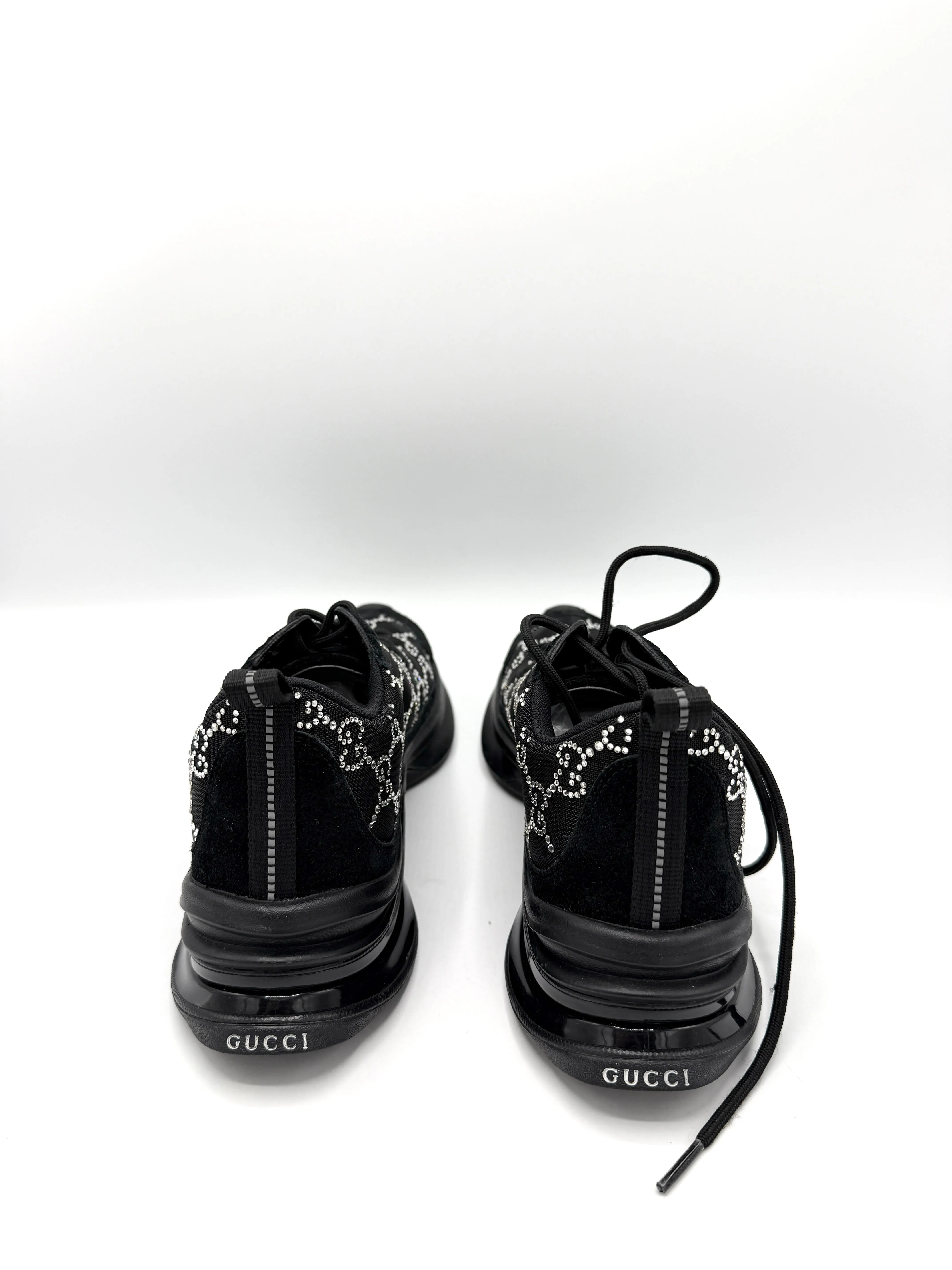 GG Crystal Embellished Black Sneakers